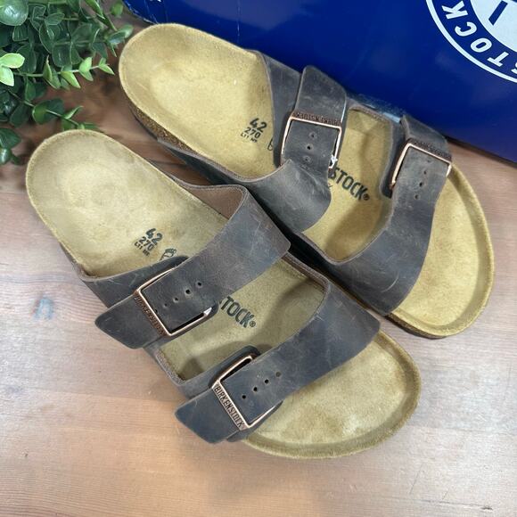 Birkenstock Arizona Oiled Leather Habana Sandals Size 42 US W11/M9 0052531 - Picture 2 of 11
